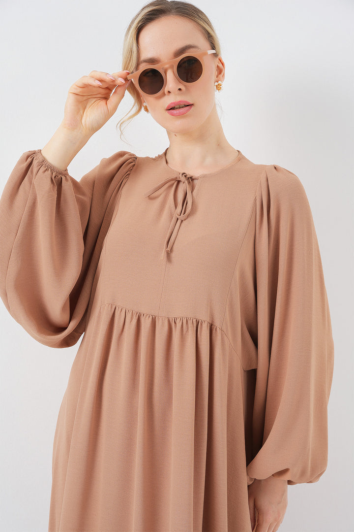 Bigdart Robe longue à manches ballon pour femme 2464 - bisküvi