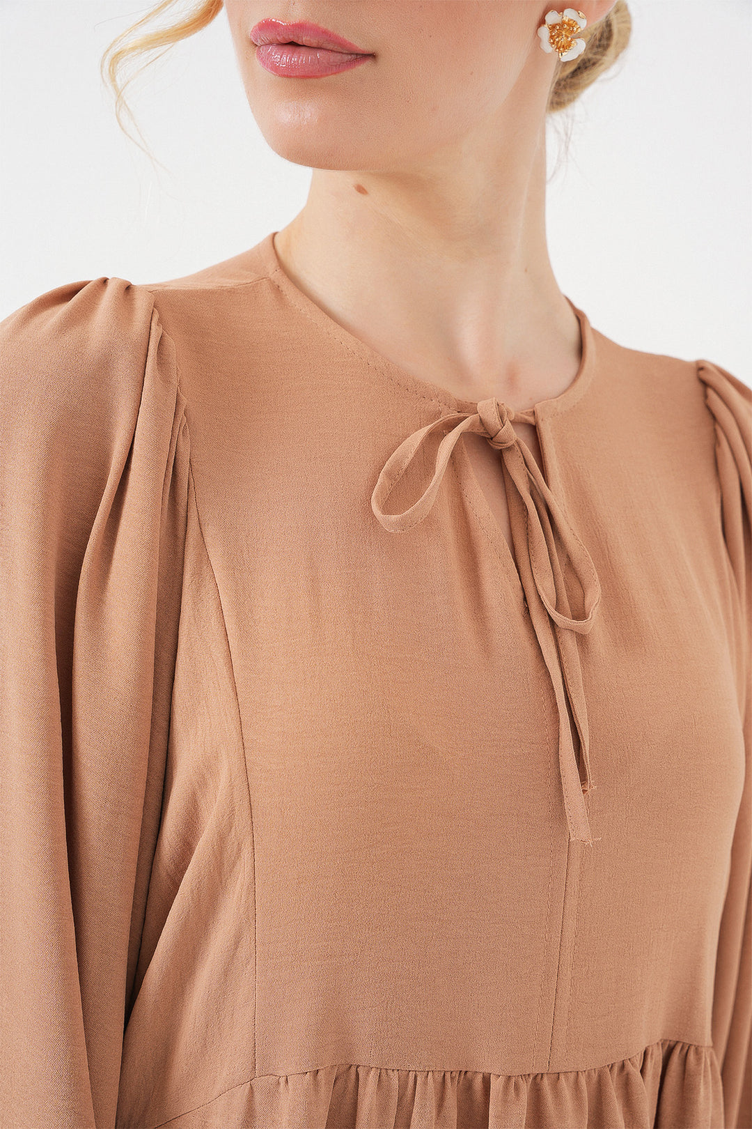 Bigdart Robe longue à manches ballon pour femme 2464 - bisküvi