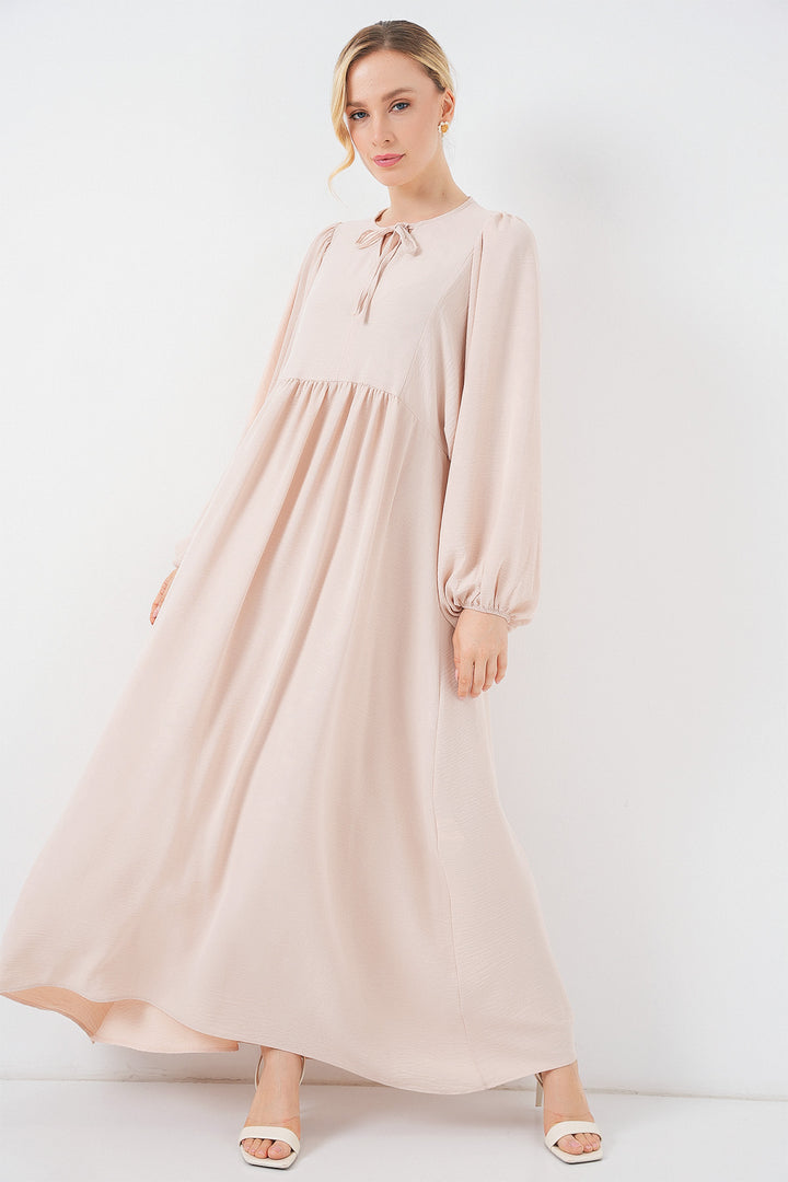 Bigdart Robe longue à manches ballon femme 2464 - Crème