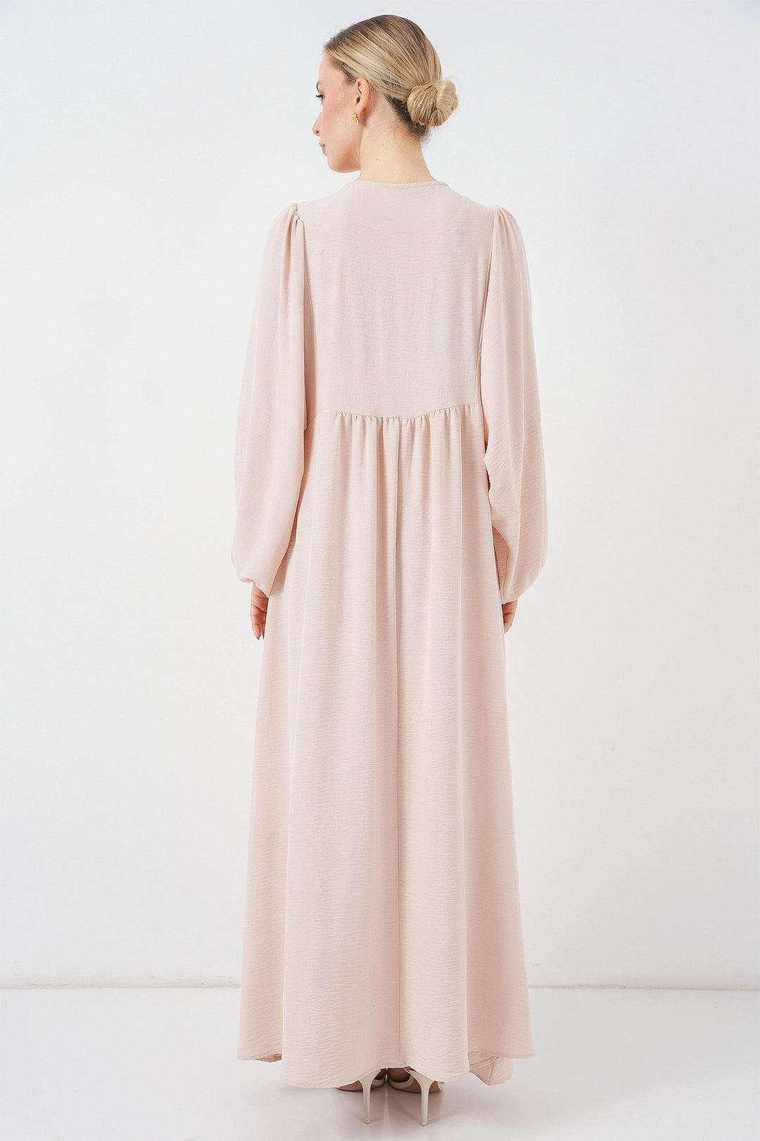 Bigdart Robe longue à manches ballon femme 2464 - Crème