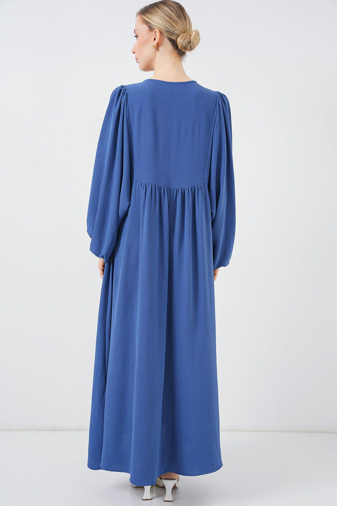 Bigdart Robe longue de hijab à manches ballon pour femme 2464 - Bleu roi