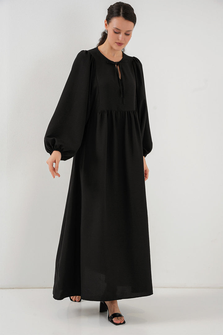 Bigdart Robe de hijab à manches ballon pour femme 2464 - Noir
