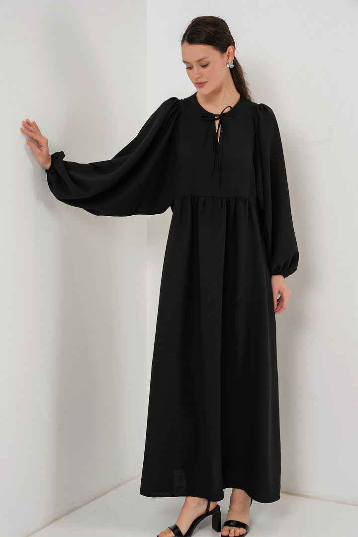 Bigdart Robe de hijab à manches ballon pour femme 2464 - Noir