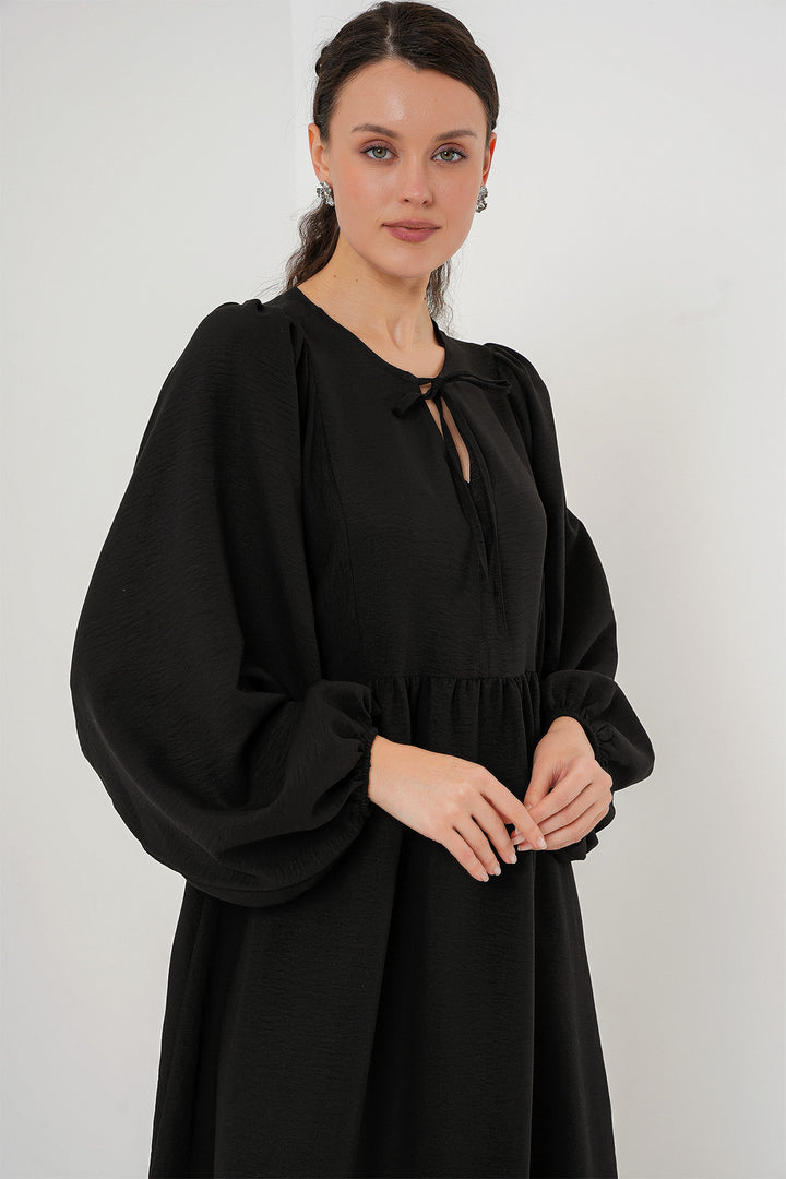 Bigdart Robe de hijab à manches ballon pour femme 2464 - Noir