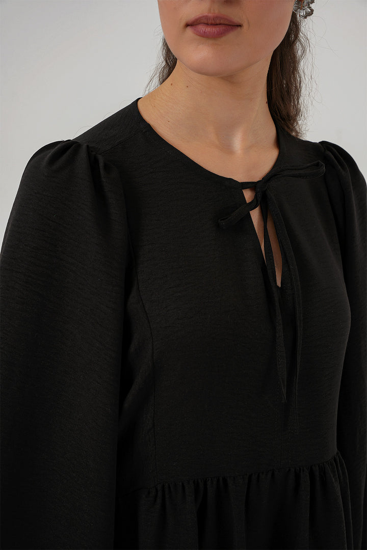 Bigdart Robe de hijab à manches ballon pour femme 2464 - Noir