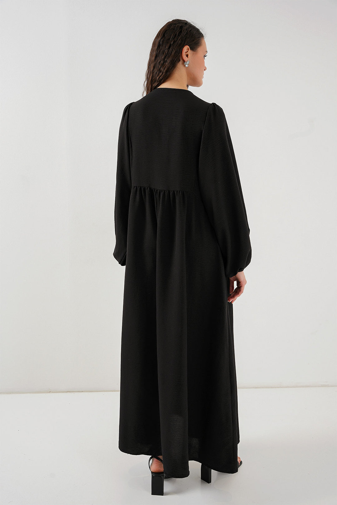 Bigdart Robe de hijab à manches ballon pour femme 2464 - Noir
