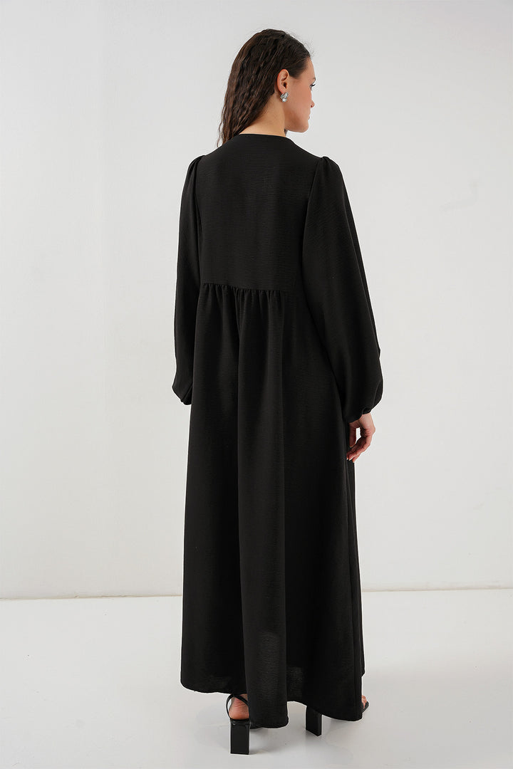 Bigdart Robe de hijab à manches ballon pour femme 2464 - Noir