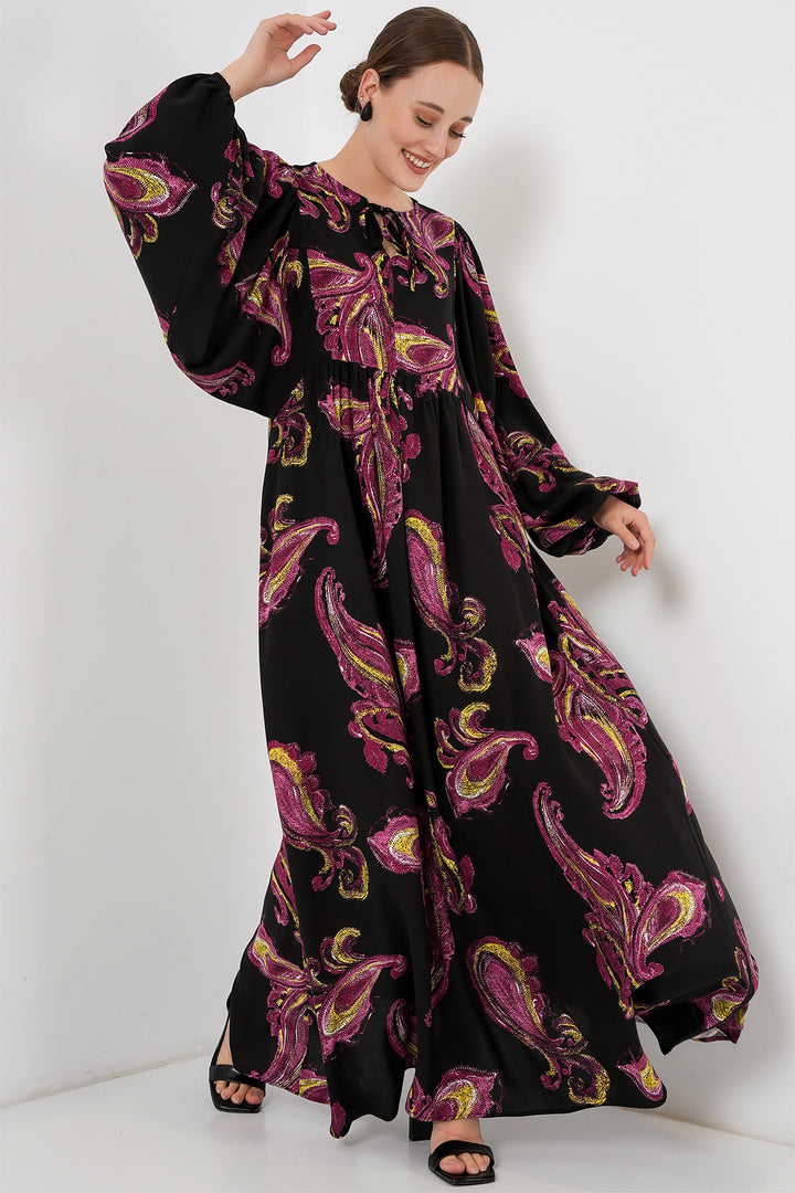 Bigdart Robe longue à manches ballon pour femme 2464 - Fuchsia