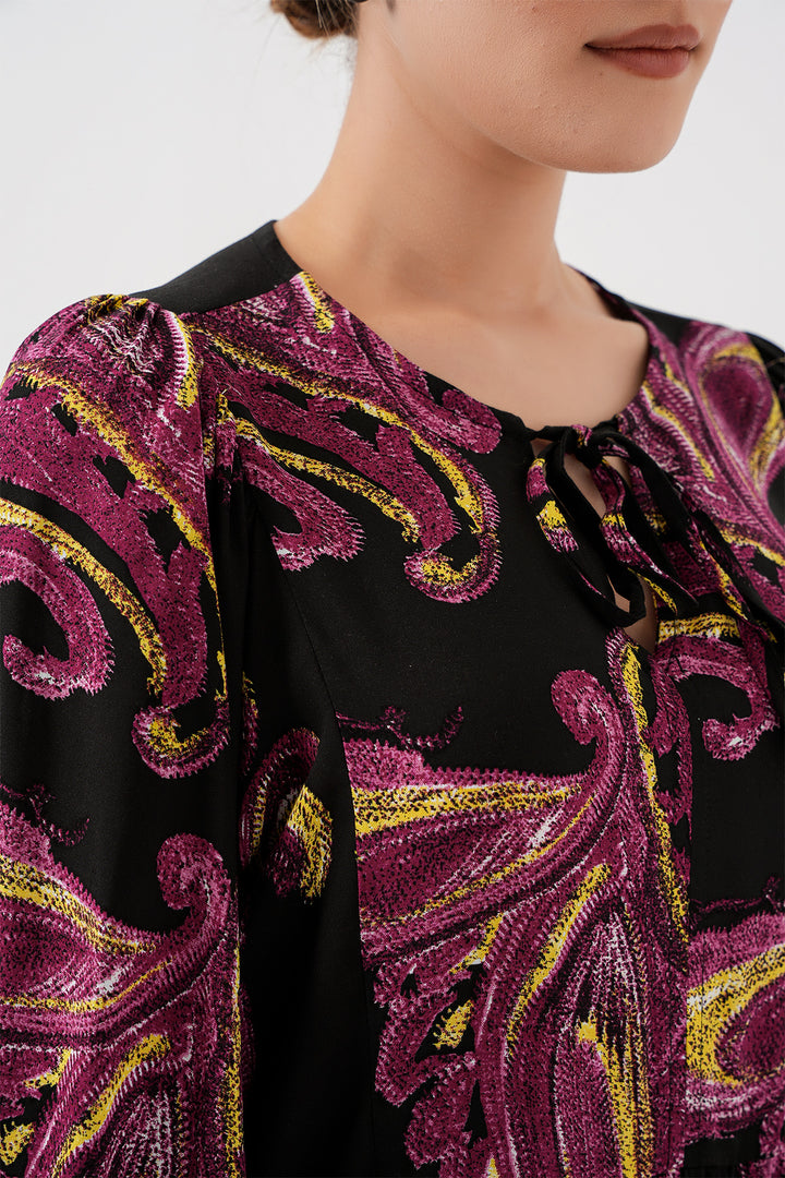 Bigdart Robe longue à manches ballon pour femme 2464 - Fuchsia