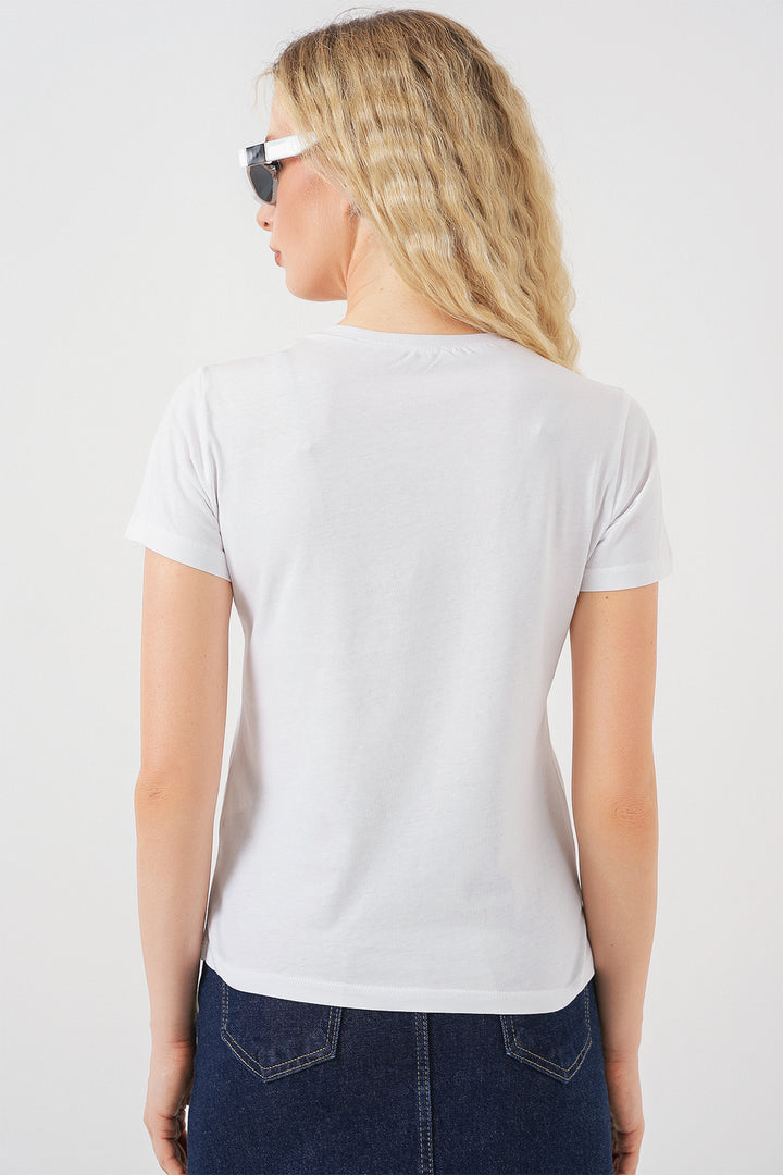 Bigdart T-shirt basique imprimé pour femme 4349 - Prune