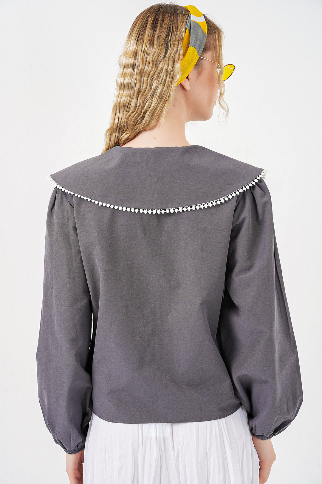 Bigdart Chemise à col bébé pour femme 20314 - Anthracite