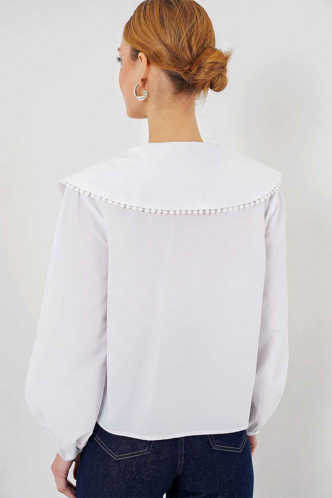 Bigdart Chemise à col bébé pour femme 20314 - Blanc