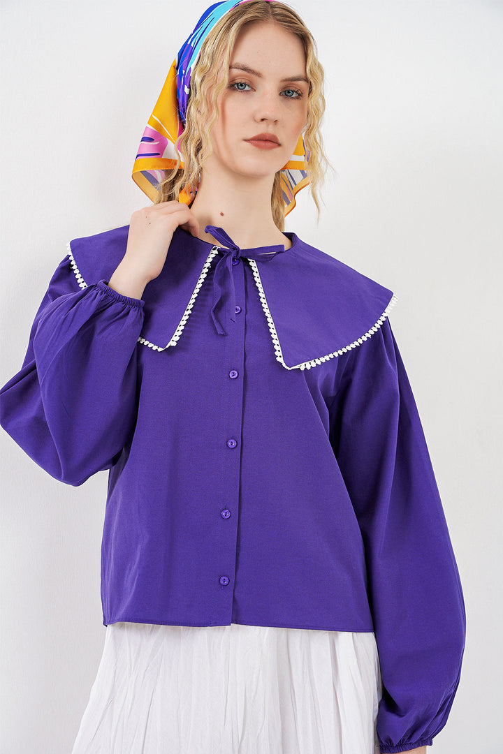 Bigdart Chemise à col bébé femme 20314 - Violet