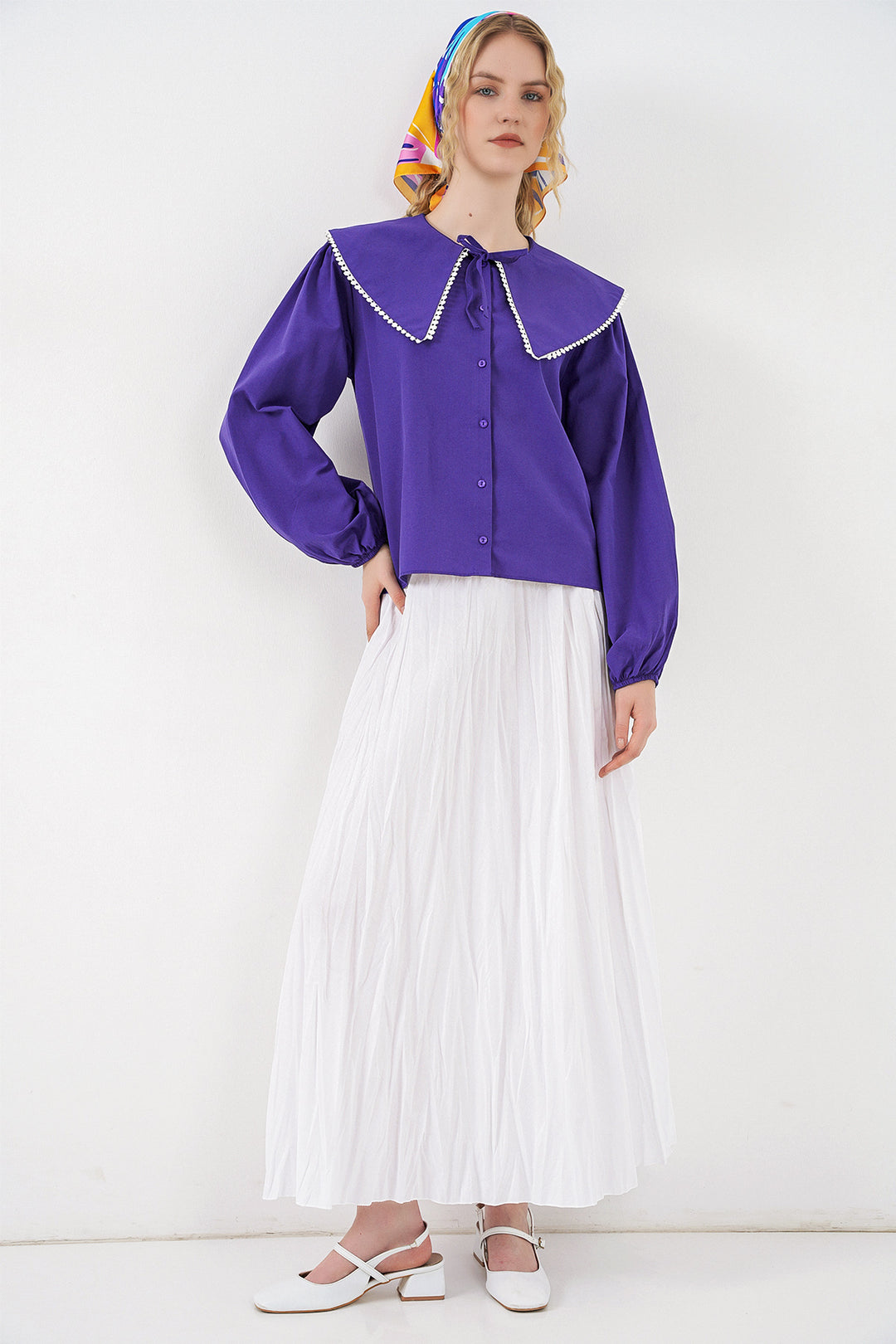 Bigdart Chemise à col bébé femme 20314 - Violet