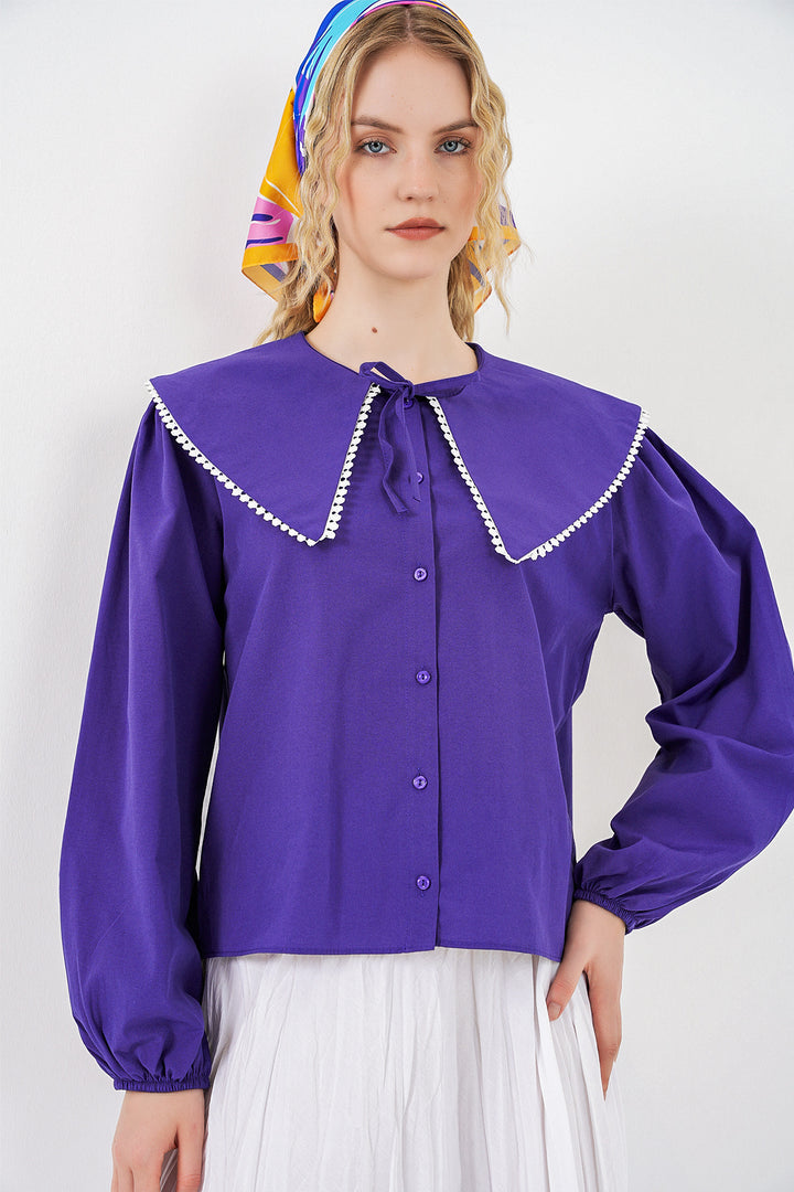 Bigdart Chemise à col bébé femme 20314 - Violet