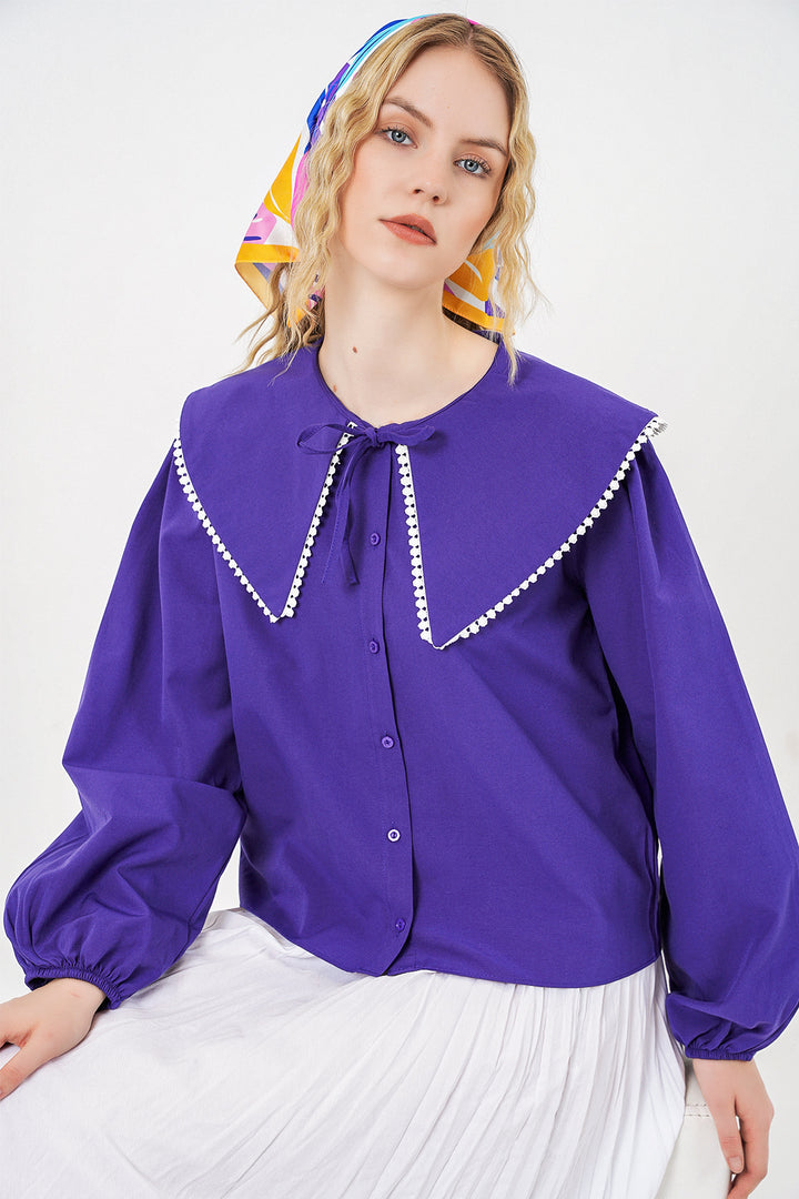 Bigdart Chemise à col bébé femme 20314 - Violet