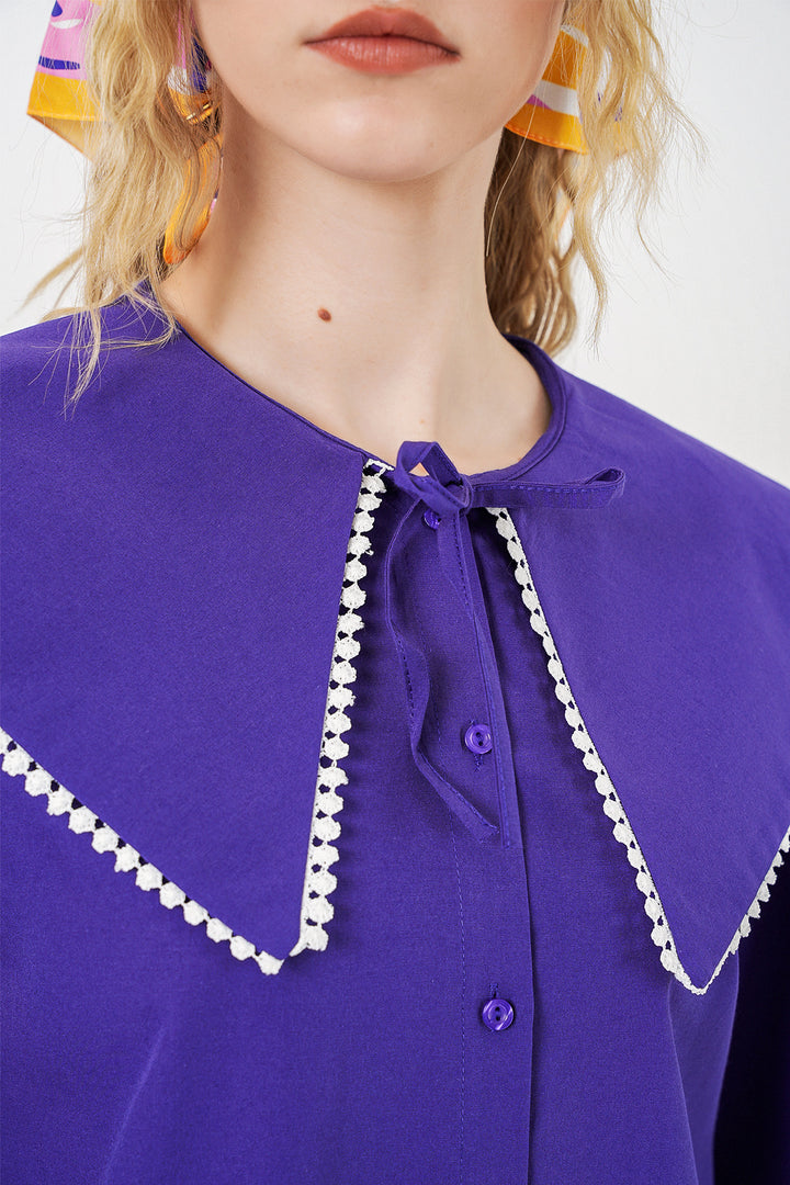 Bigdart Chemise à col bébé femme 20314 - Violet