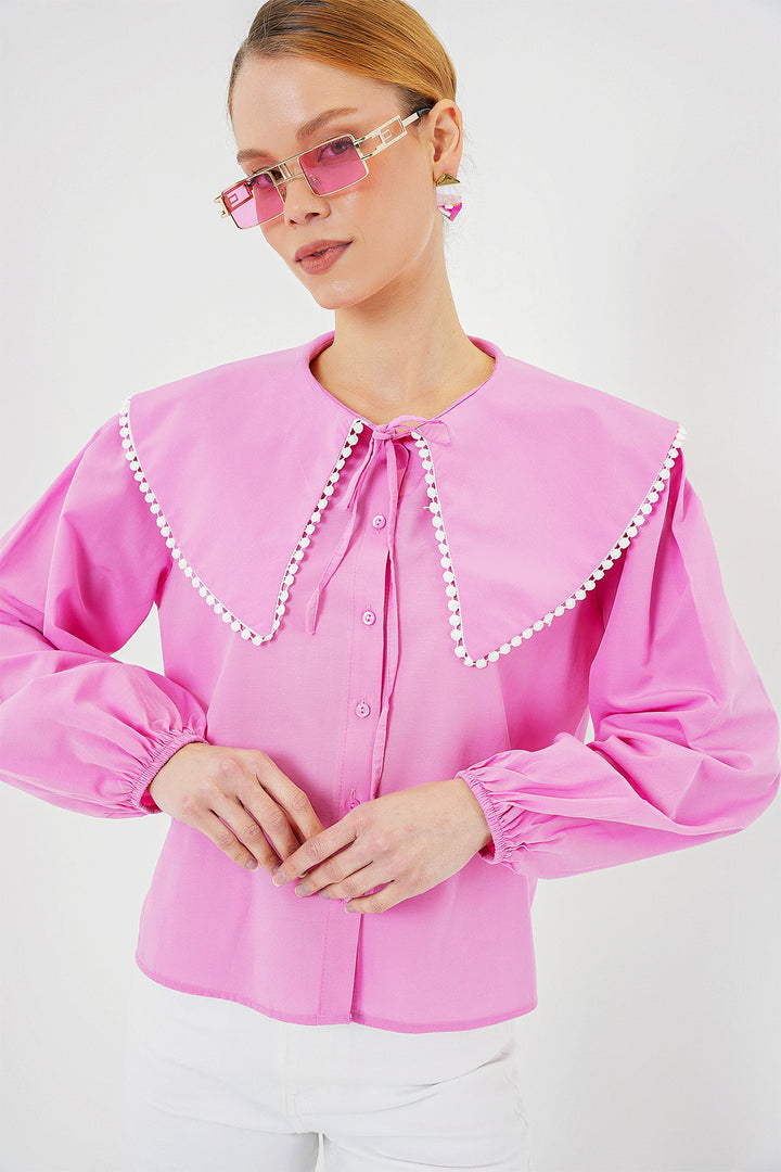 Bigdart Chemise à col bébé pour femme 20314 - Rose