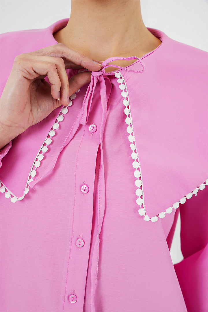 Bigdart Chemise à col bébé pour femme 20314 - Rose