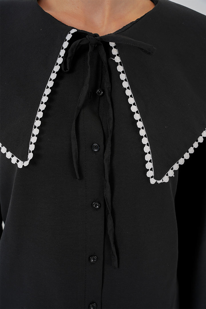 Bigdart Chemise à col bébé pour femme 20314 - Noir