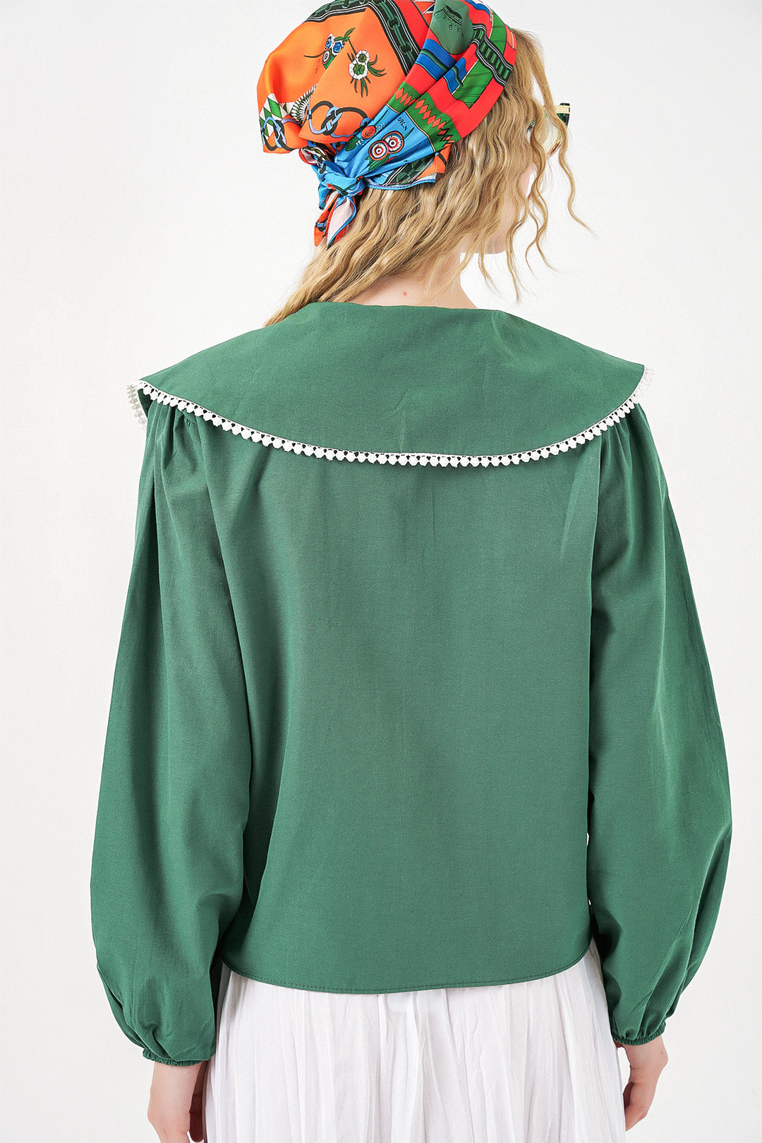 Bigdart Chemise à col bébé femme 20314 - Vert émeraude