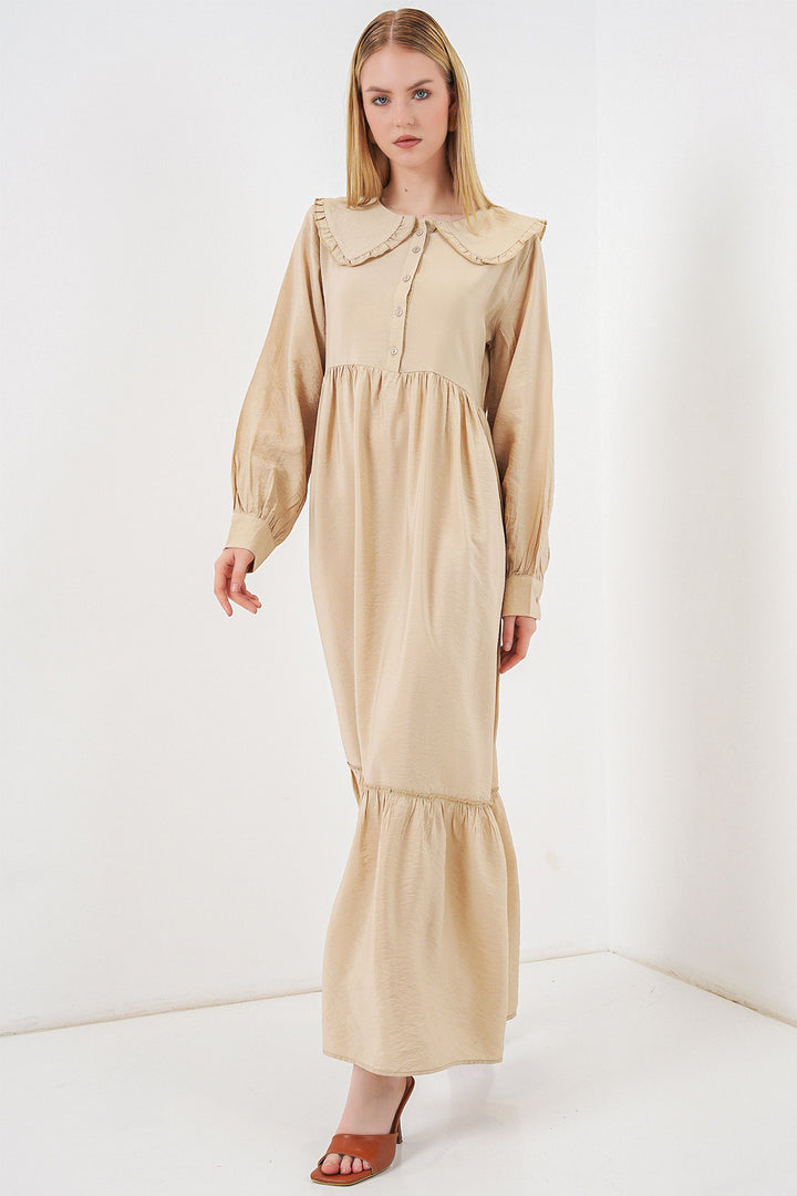 Bigdart Robe longue de hijab à col bébé 2592 - Beige