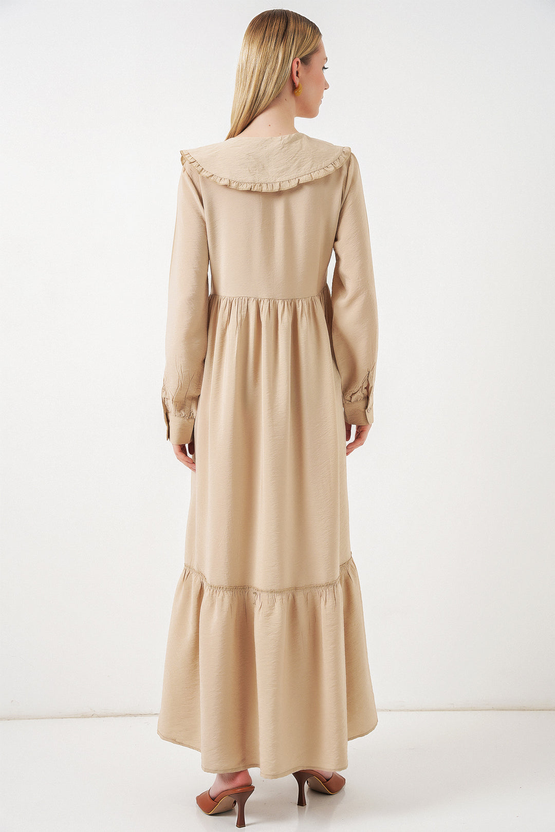 Bigdart Robe longue de hijab à col bébé 2592 - Beige