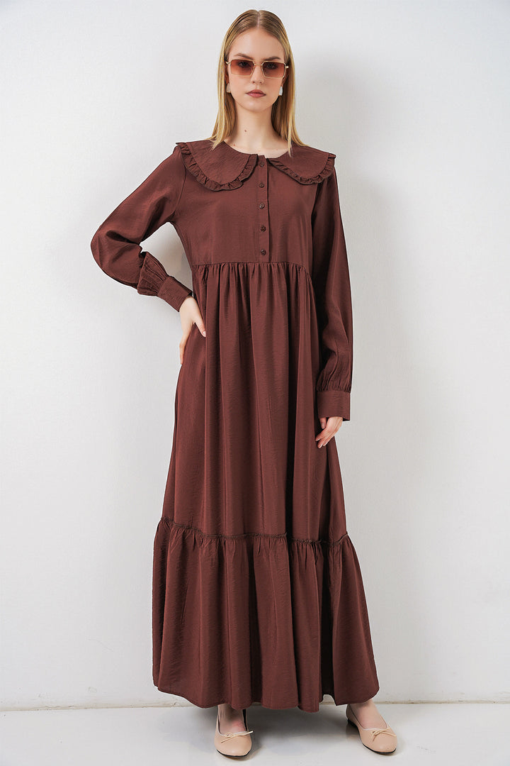 Bigdart Robe longue de hijab à col bébé 2592 - Marron