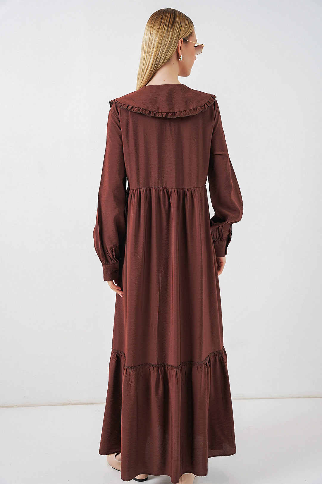 Bigdart Robe longue de hijab à col bébé 2592 - Marron