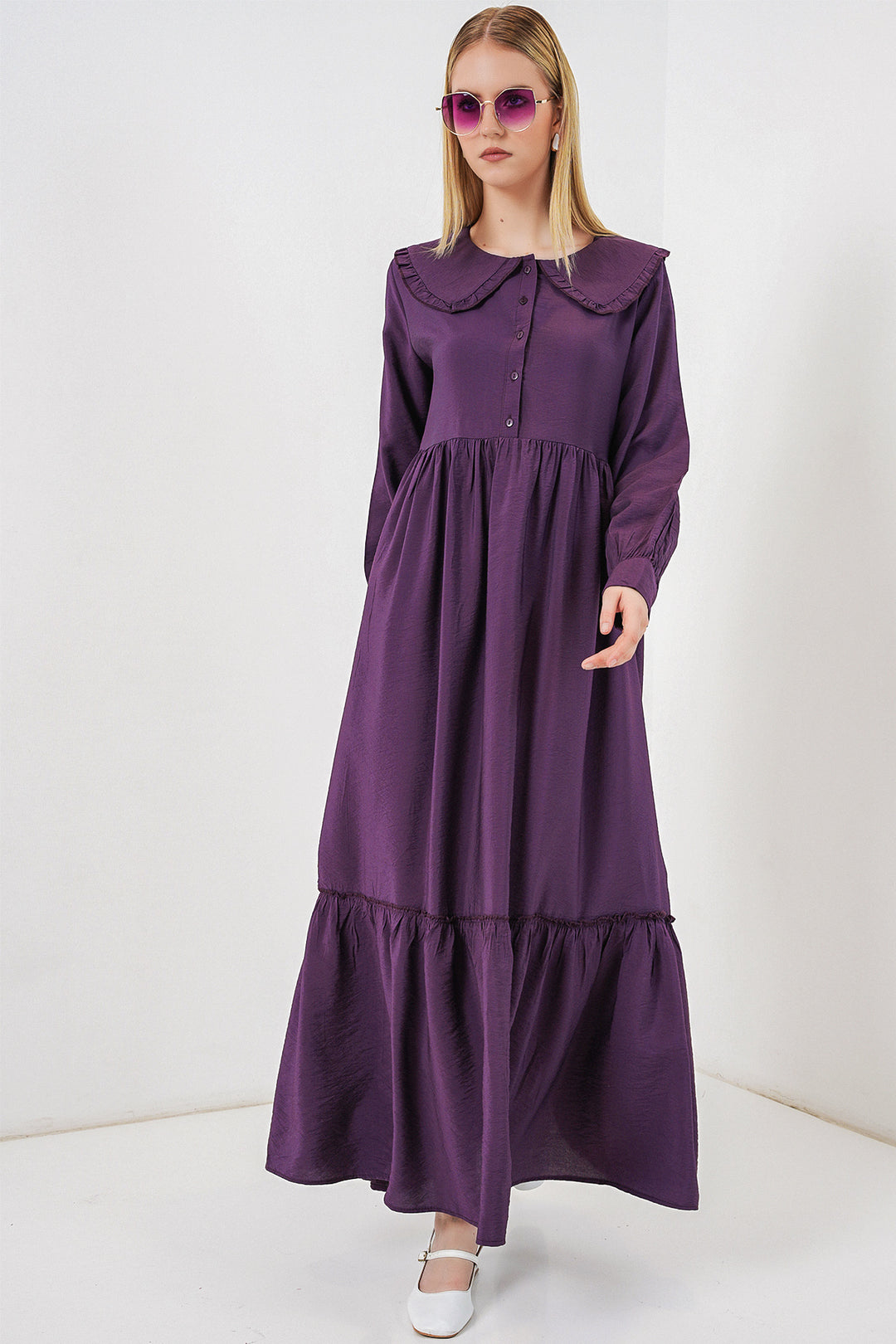 Bigdart Robe longue de hijab à col bébé 2592 - Violet