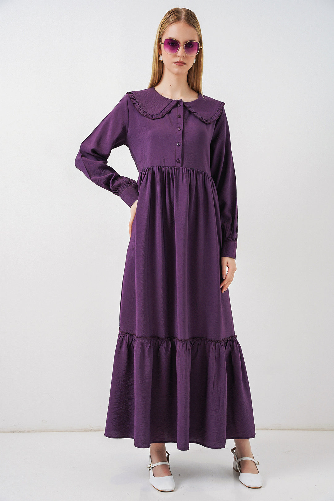 Bigdart Robe longue de hijab à col bébé 2592 - Violet