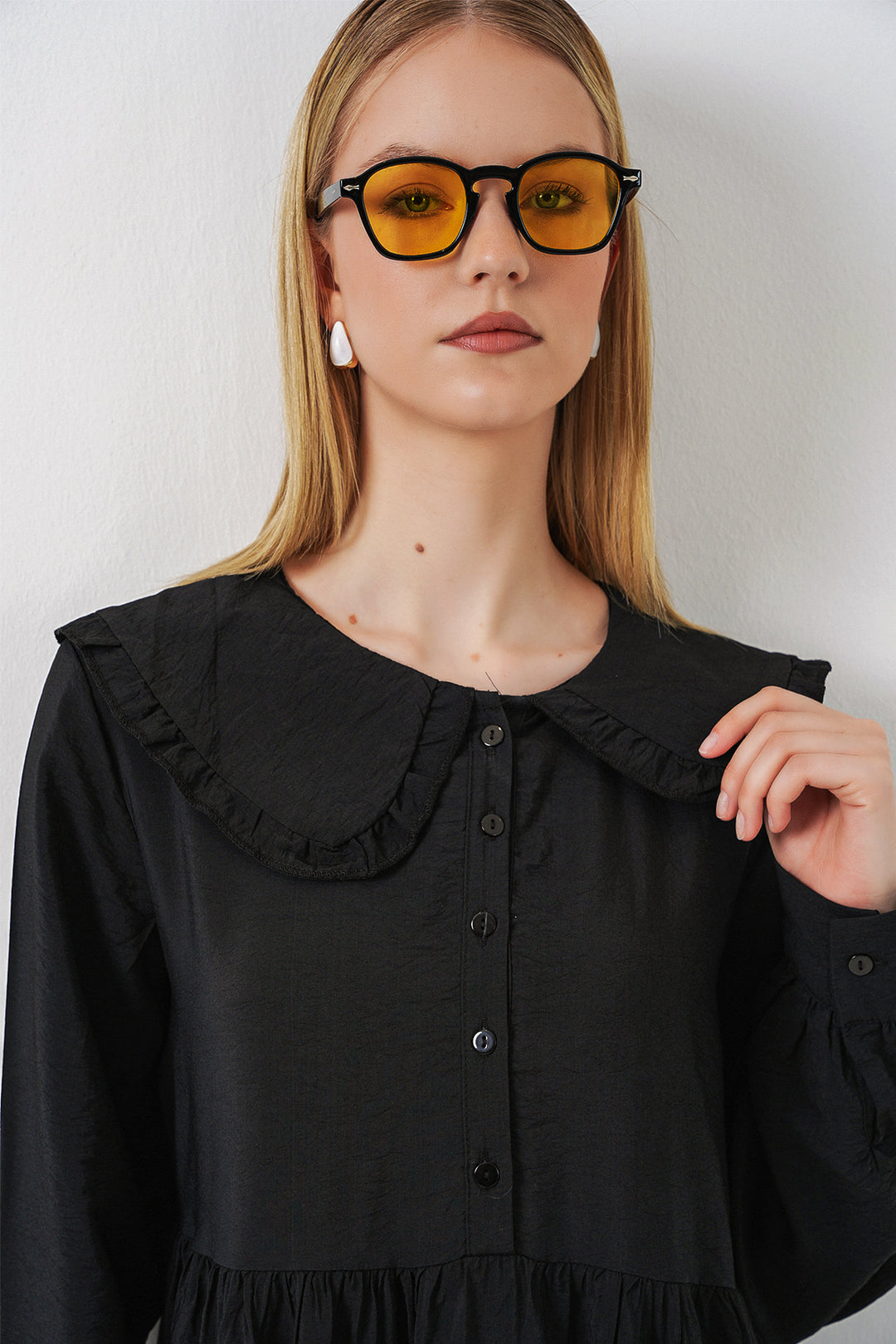 Bigdart Robe longue de hijab à col bébé 2592 - Noir