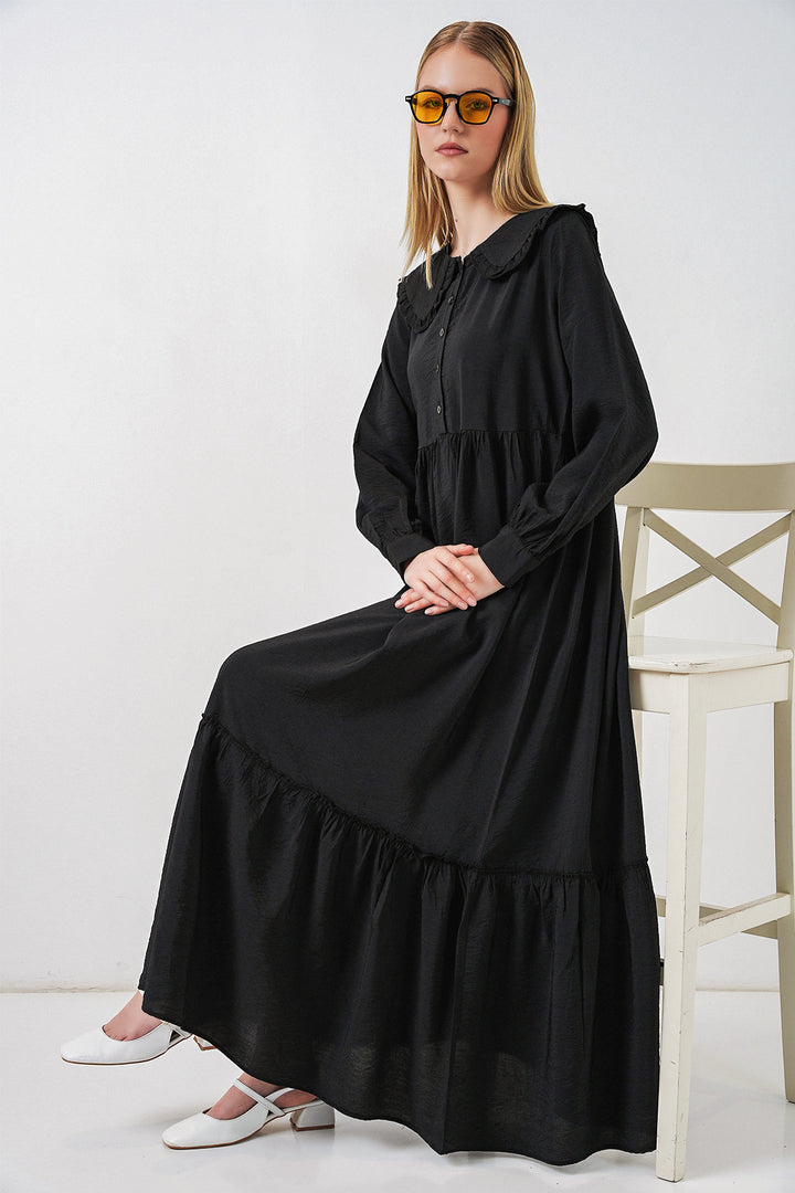 Bigdart Robe longue de hijab à col bébé 2592 - Noir