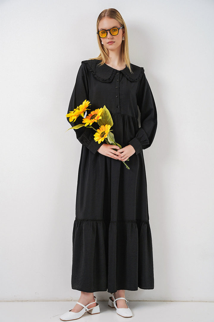 Bigdart Robe longue de hijab à col bébé 2592 - Noir