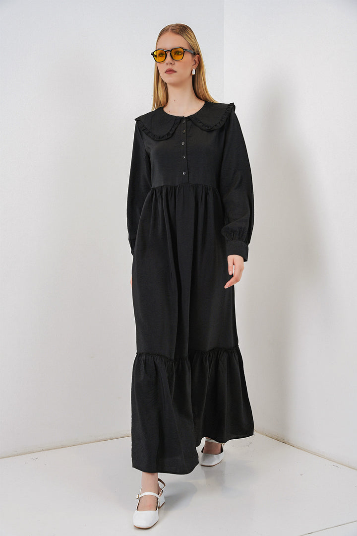 Bigdart Robe longue de hijab à col bébé 2592 - Noir
