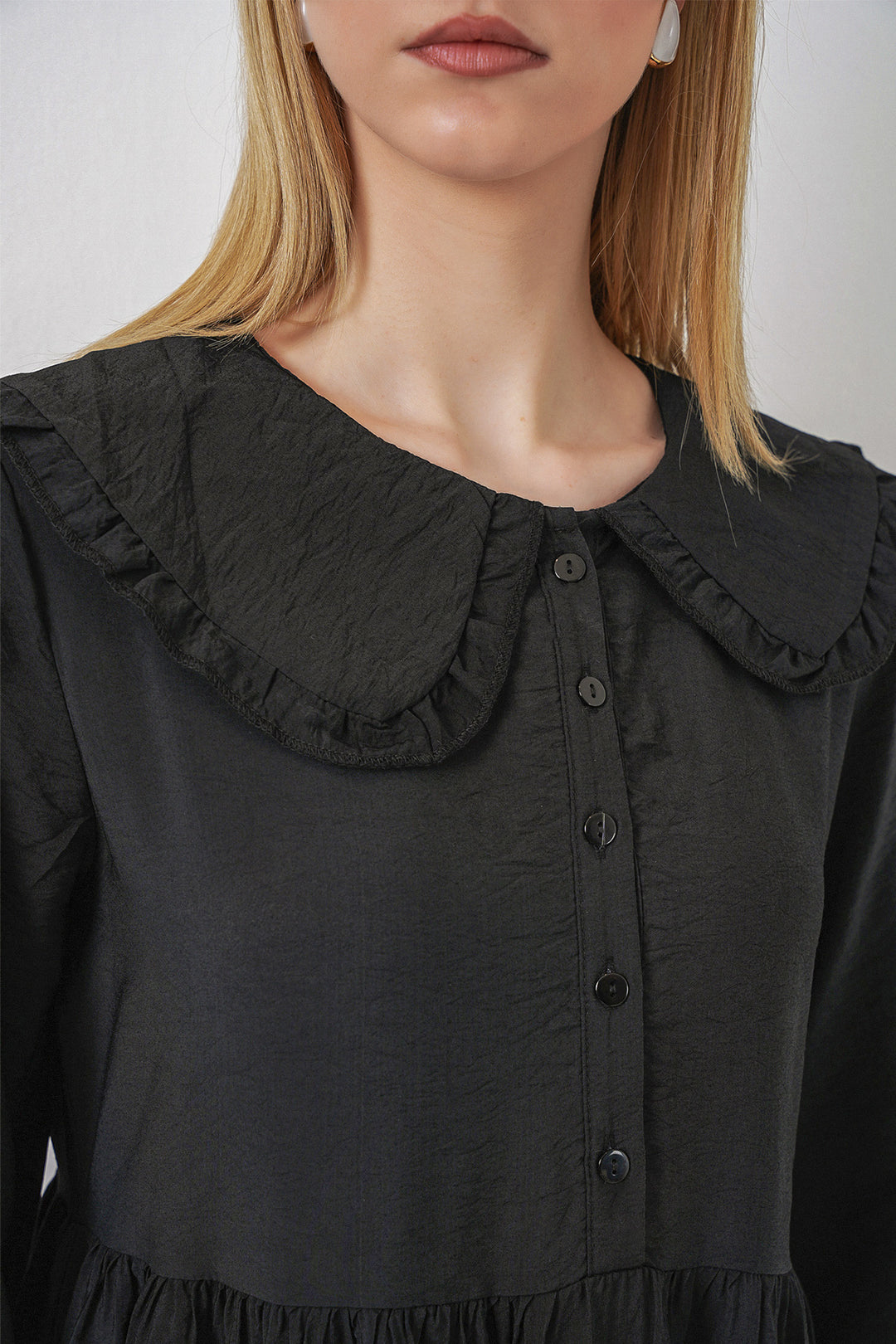 Bigdart Robe longue de hijab à col bébé 2592 - Noir
