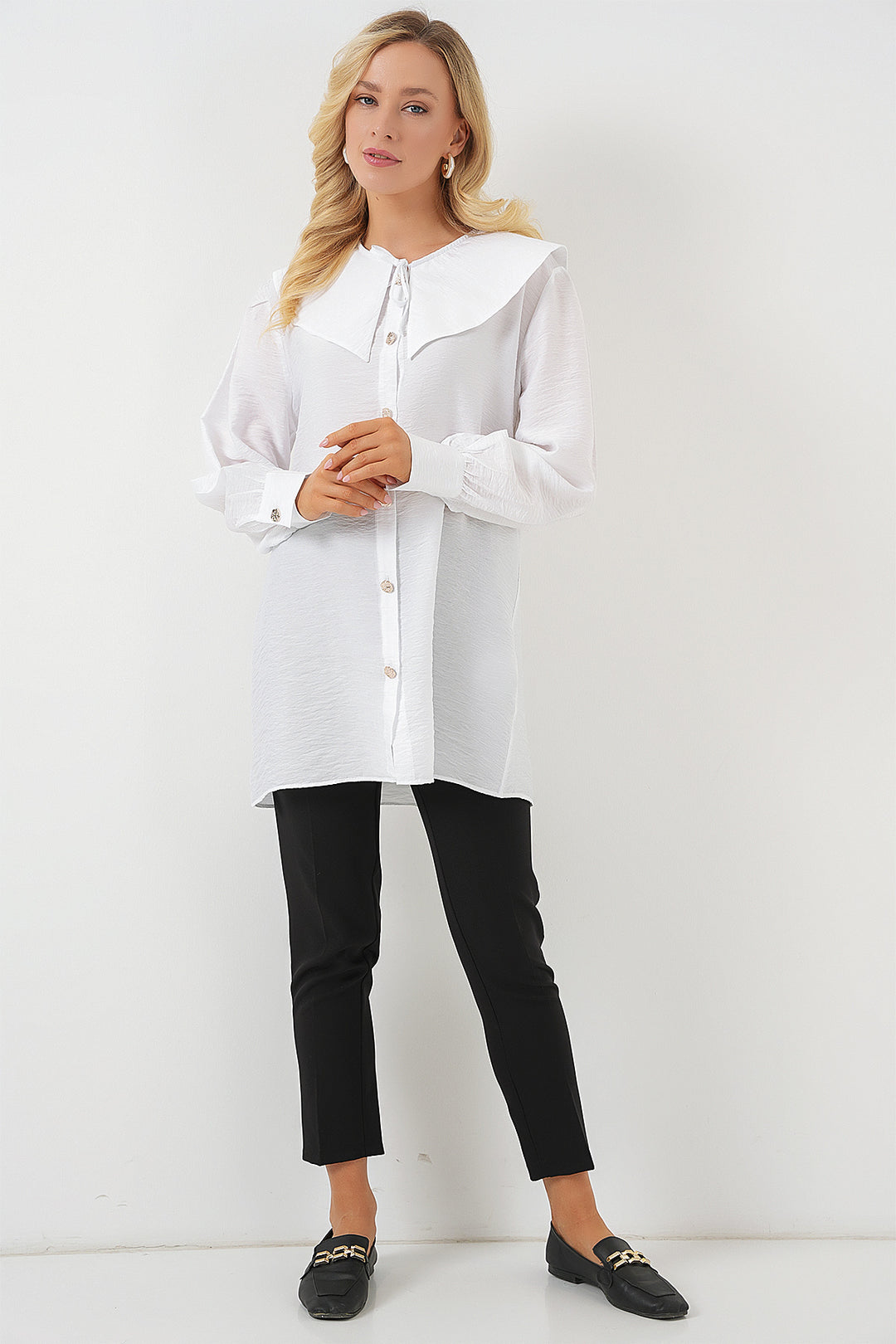 Bigdart Tunique Longue à Col Bébés Femme 5967 - Blanc