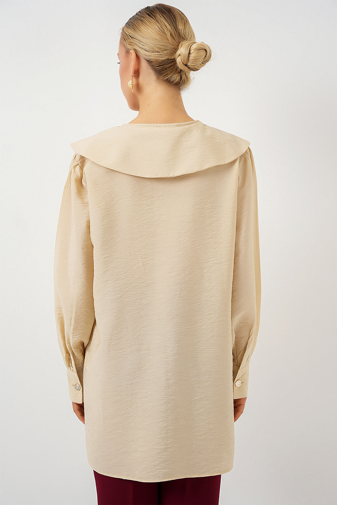Bigdart Tunique longue à col bébé pour femme 5967 - Crème