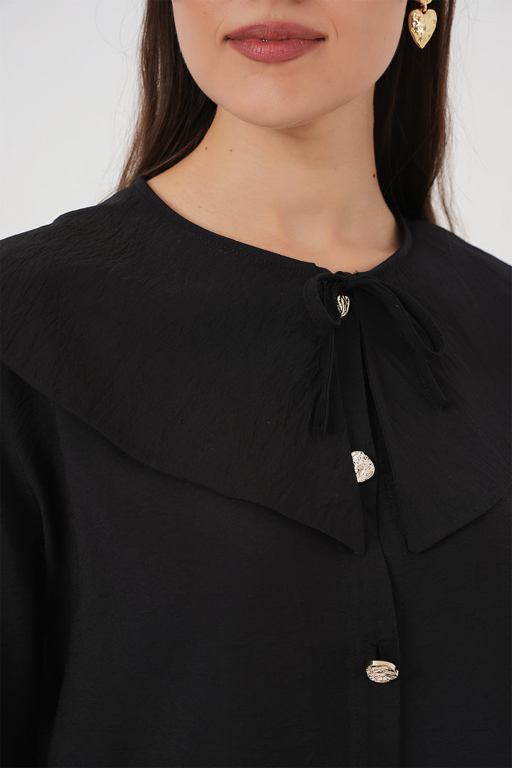 Bigdart Tunique longue à col bébé pour femme 5967 - Noir
