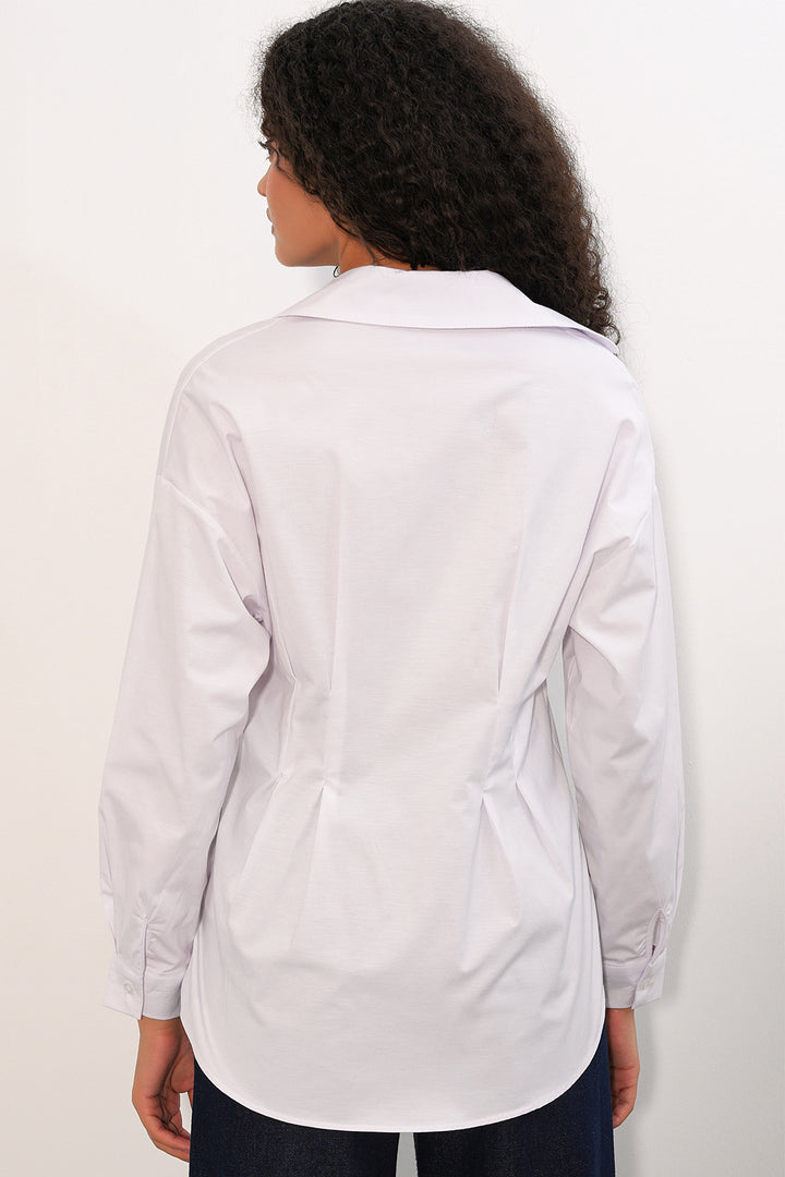 Bigdart Chemise taille assise en popeline pour femme 20384 - Blanc