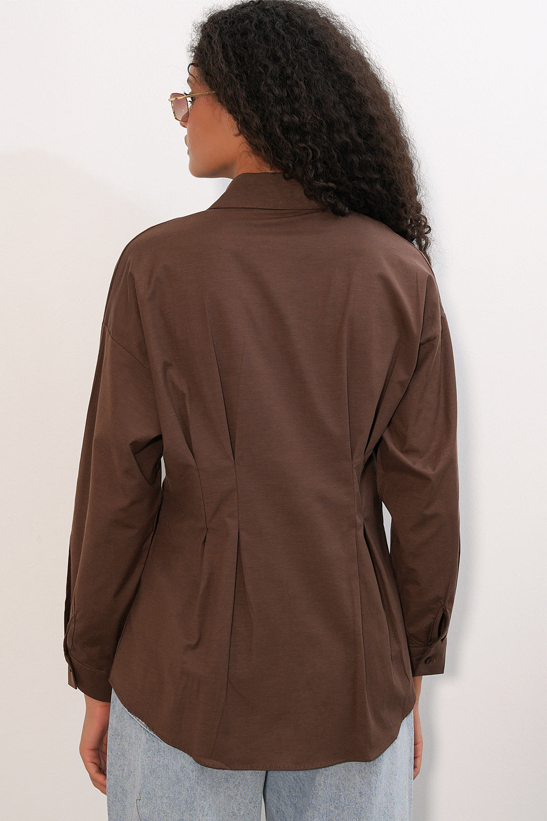 Bigdart Chemise taille assise en popeline 20384 - Marron