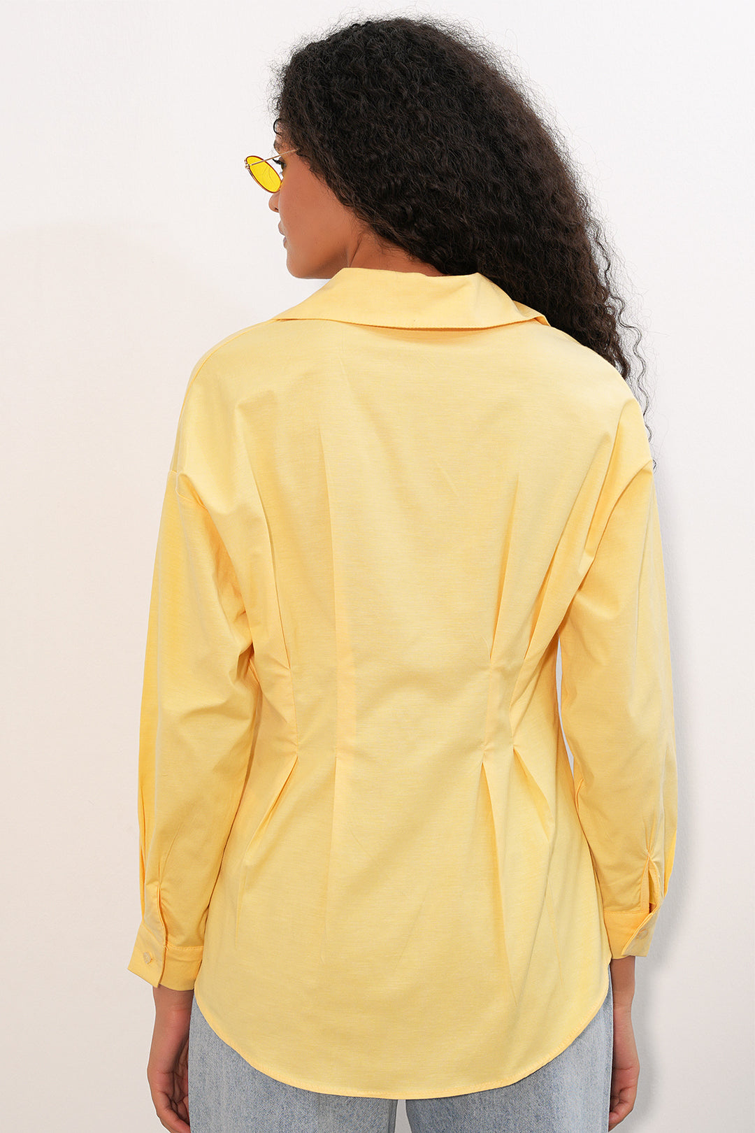 Bigdart Chemise taille assise en popeline pour femme 20384 - Jaune