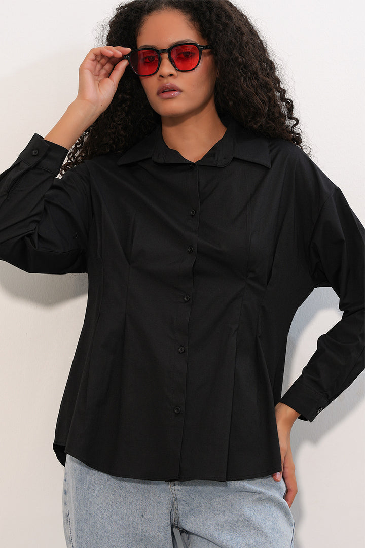Bigdart Chemise Popeline Ajustée à la Taille Femme 20384 - Noir