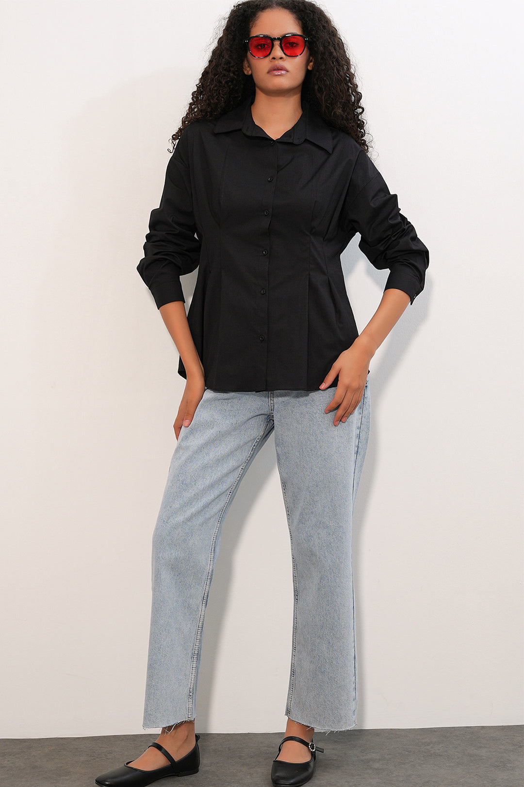 Bigdart Chemise Popeline Ajustée à la Taille Femme 20384 - Noir