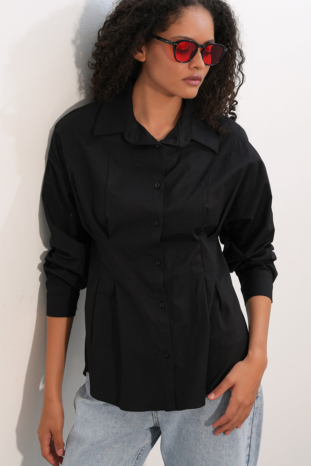 Bigdart Chemise Popeline Ajustée à la Taille Femme 20384 - Noir