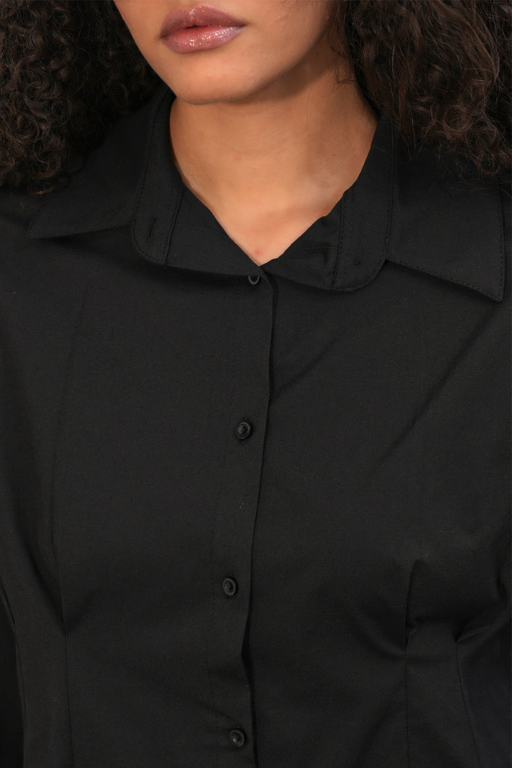 Bigdart Chemise Popeline Ajustée à la Taille Femme 20384 - Noir
