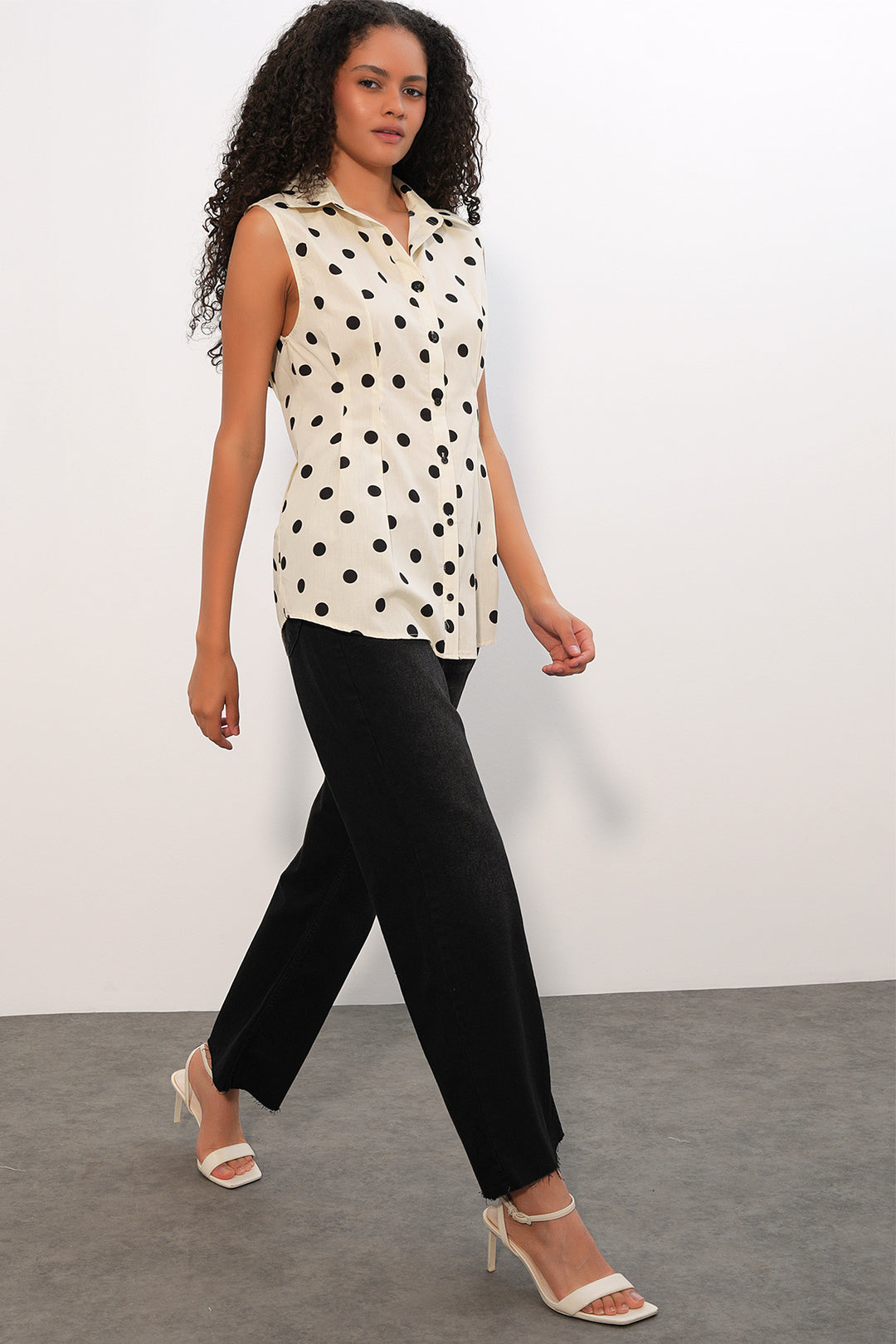 Bigdart Chemise assise à pois taille 20395 pour femme - Écru