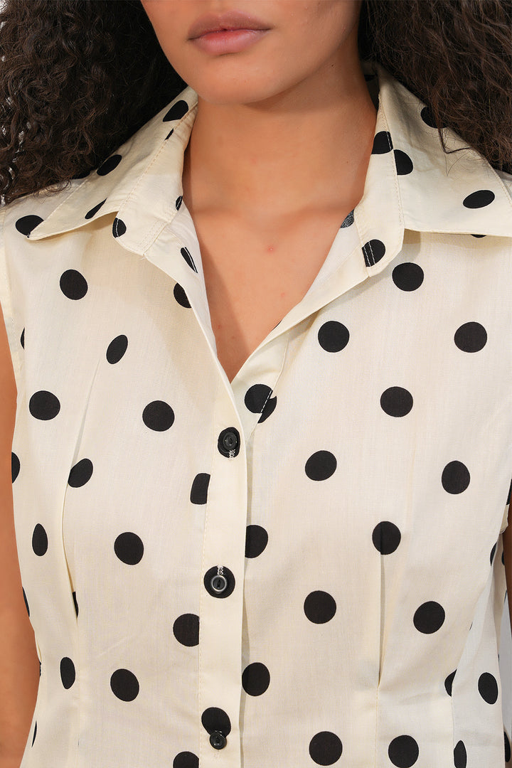 Bigdart Chemise assise à pois taille 20395 pour femme - Écru