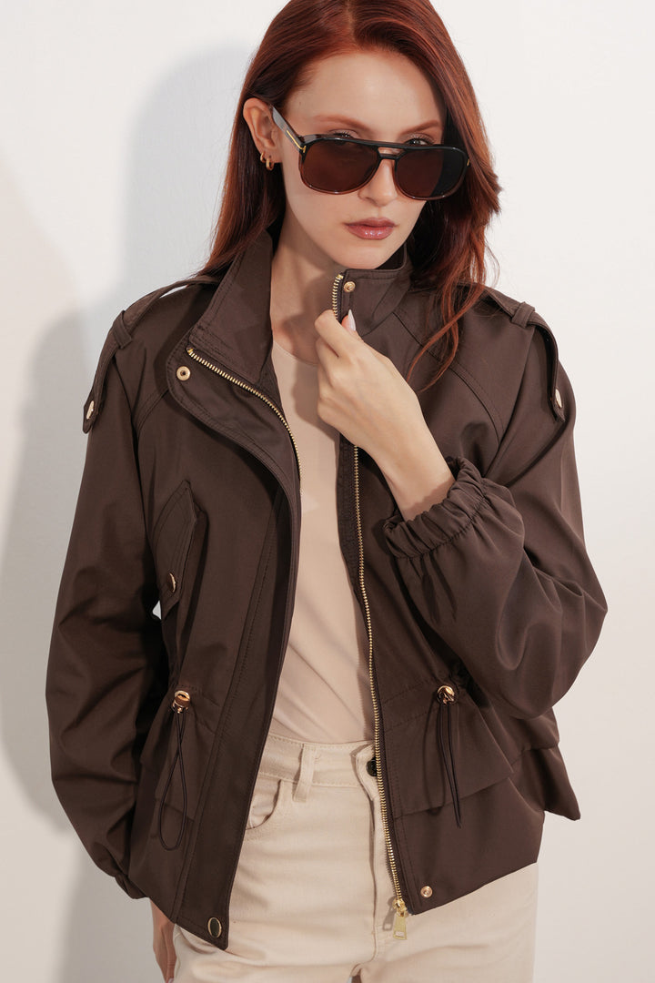 Bigdart Manteau court à ceinture pour femme 50012 - Marron