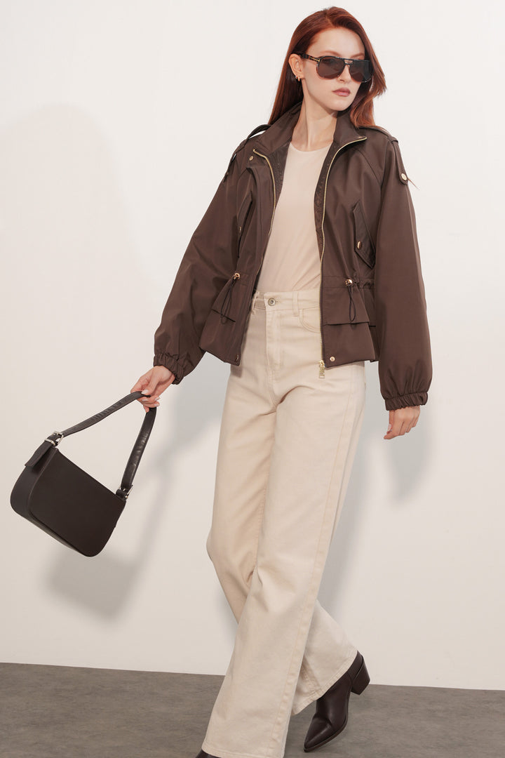 Bigdart Manteau court à ceinture pour femme 50012 - Marron